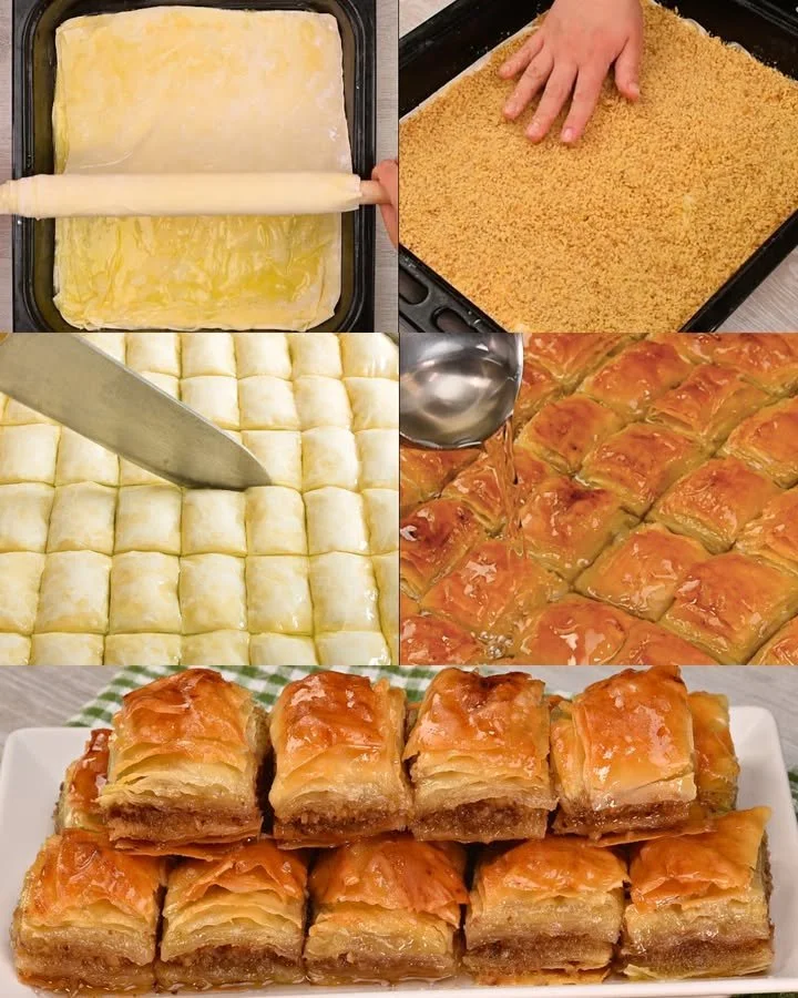 Baklava de Nueces, un postre tradicional con nueces y capas de masa crujiente