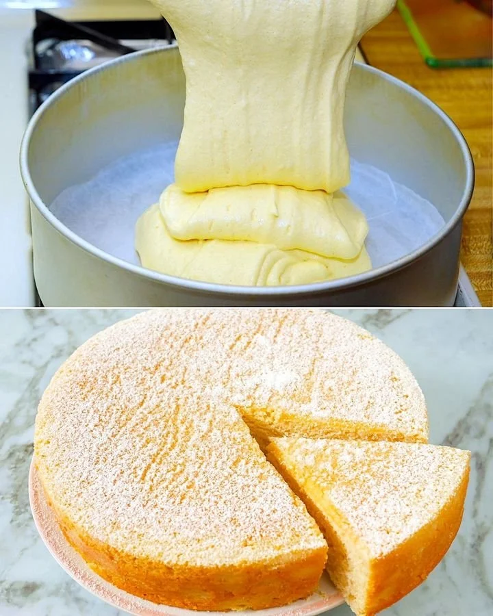 Delicioso bizcocho de vainilla recién horneado y decorado con glaseado