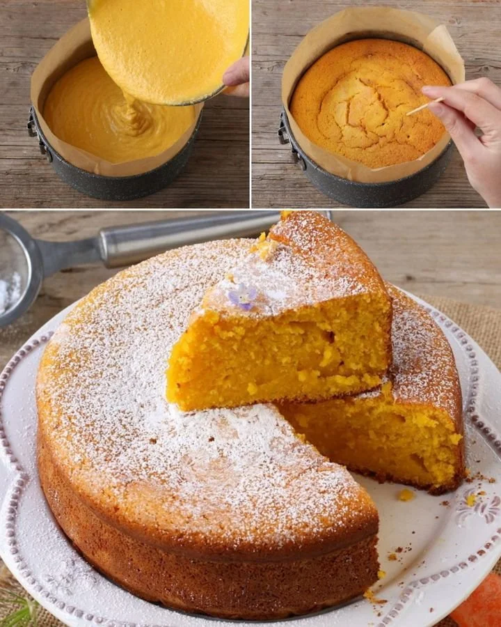 Bizcocho de Zanahoria recién horneado con cobertura de crema.