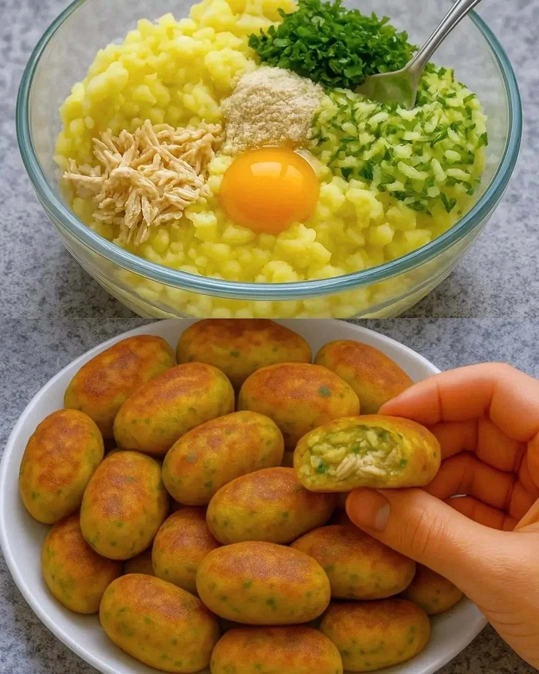 Croquetas doradas saludables rellenas sin freír en un plato