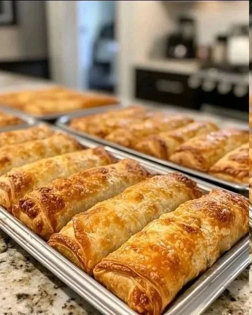 Empanadas de carne recién horneadas, doradas y deliciosas como aperitivo.