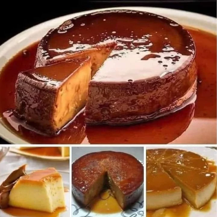 Flan Napolitano cremoso y delicioso en un plato