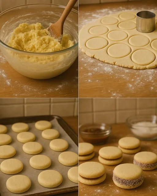Galletitas de Maicena de la Abuela recién horneadas en un plato.