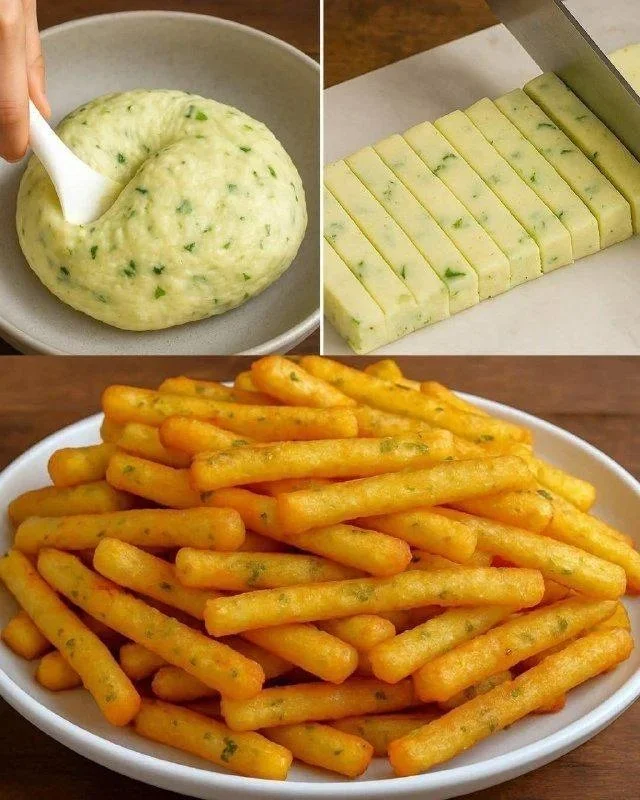 Palitos de queso crujientes recién horneados, perfectos para compartir.