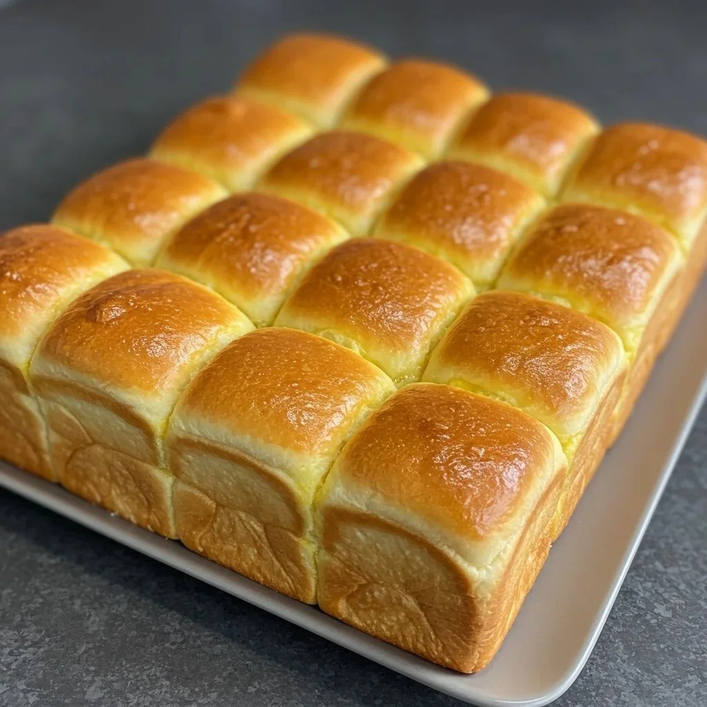 Pan de brioche dulce y esponjoso recién horneado, perfecto para el desayuno.
