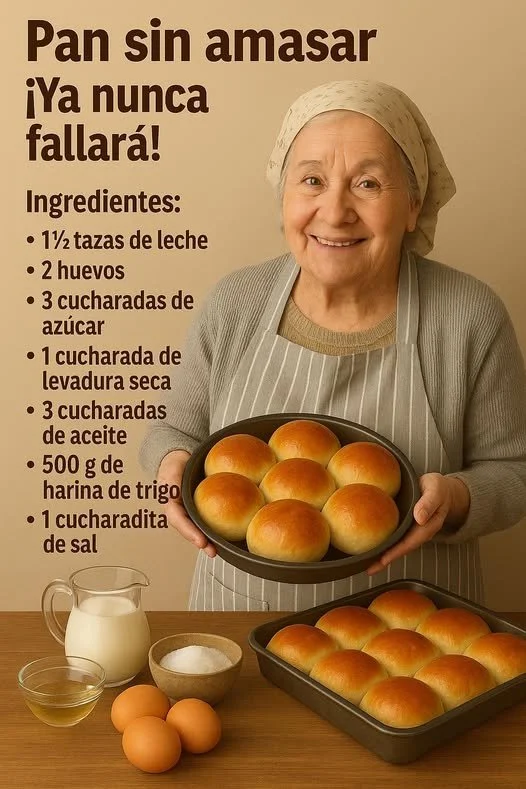 Receta fácil de Pan de Cuchara sin amasar, delicioso y esponjoso.