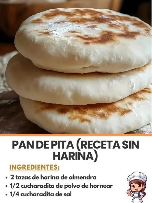Receta de pan de pita sin harina, saludable y deliciosa.