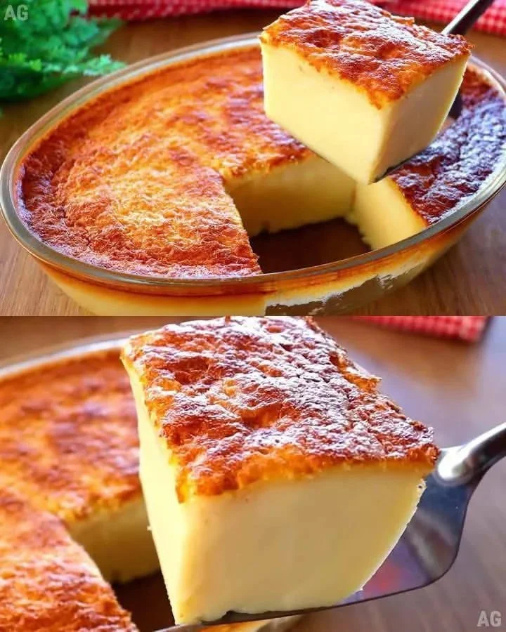 Delicioso pastel de leche cremoso con una textura suave y sabrosa