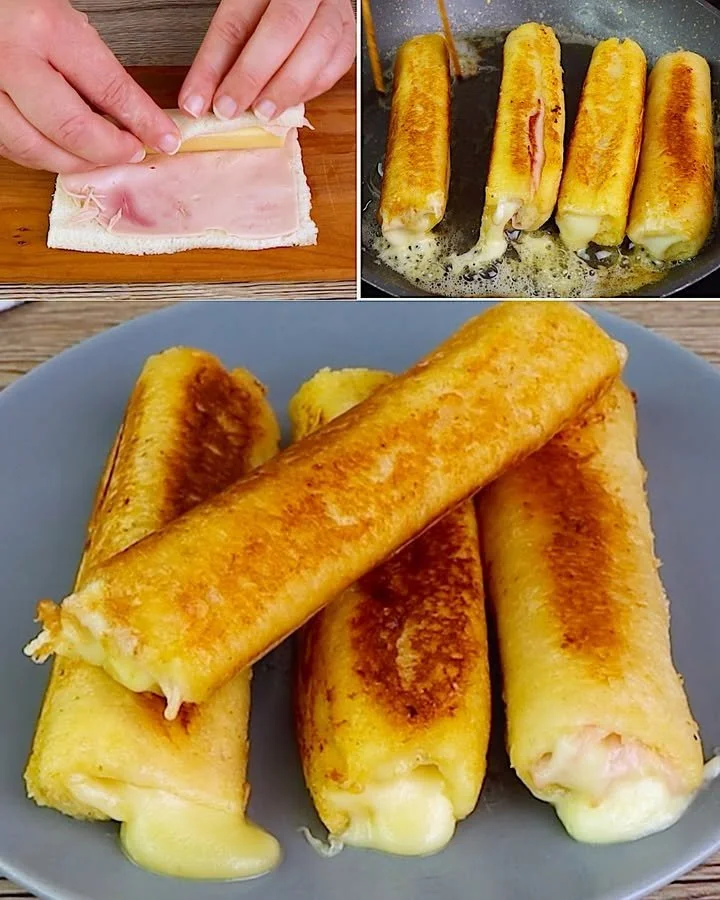 Rollitos de Jamón y Queso con Pan Molde listos para servir