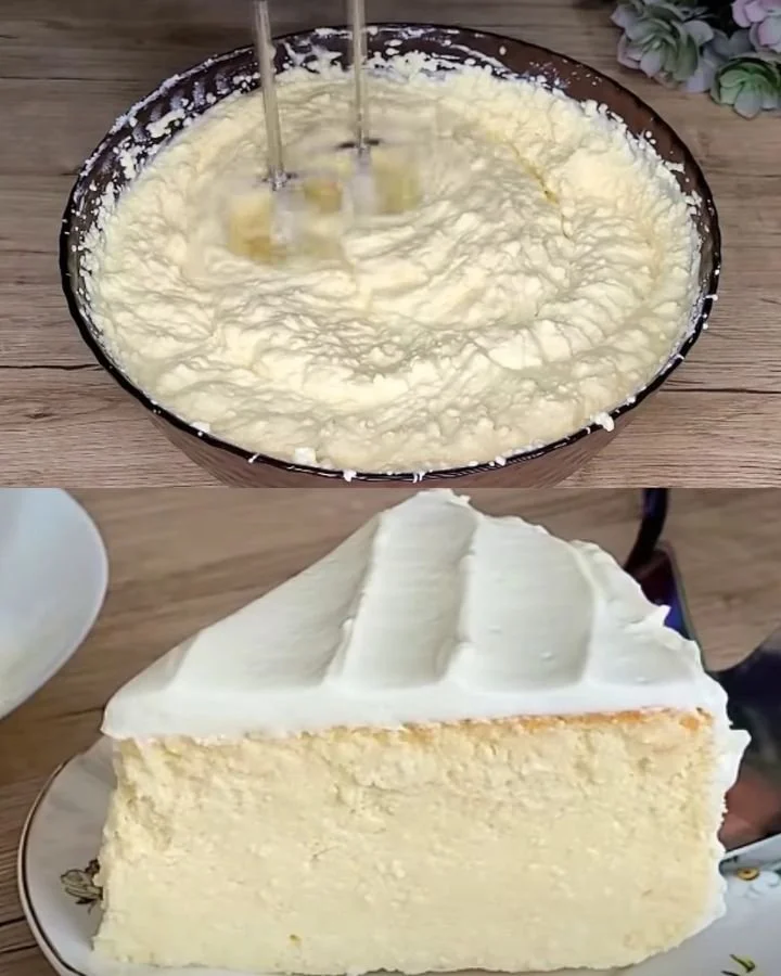 Tarta de Queso Blanco decorada con frutas frescas y crema