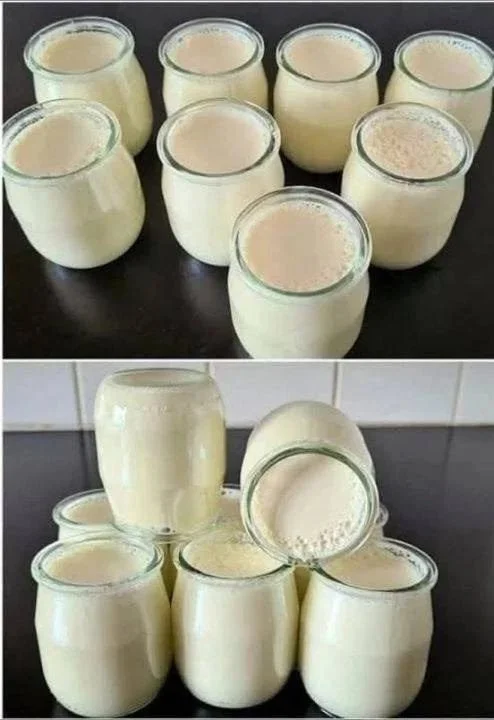Receta de yogur casero cremoso preparado con ingredientes frescos y saludables.